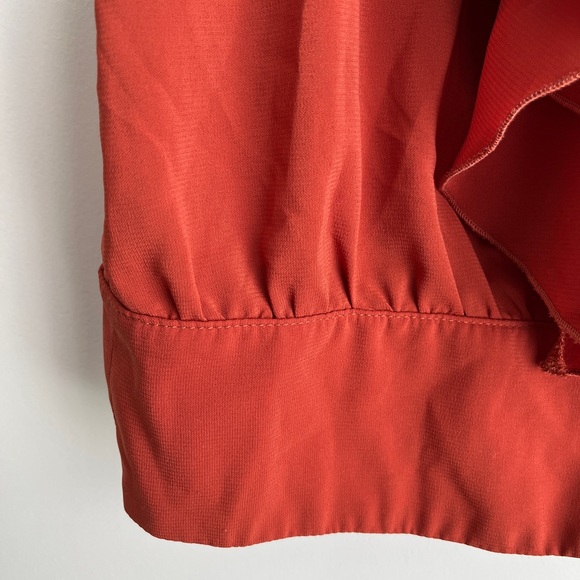 Elegant Rust Ruffle Top - Picture 4 of 9